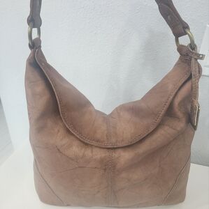 Large brown handbag,  real leather,  shoulder bag/ FRYE brand
